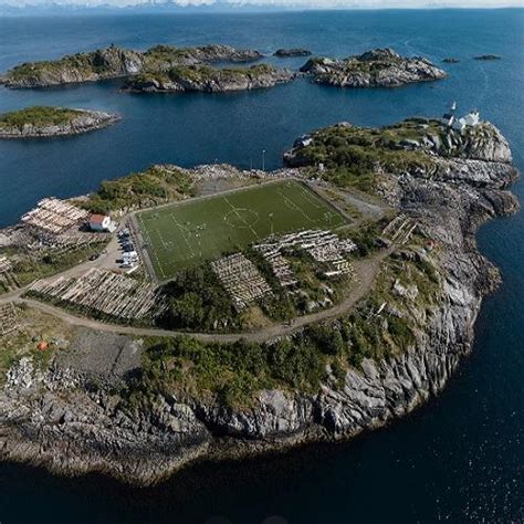 Henningsvaer Stadium in Henningsvær, Norway (Google Maps)