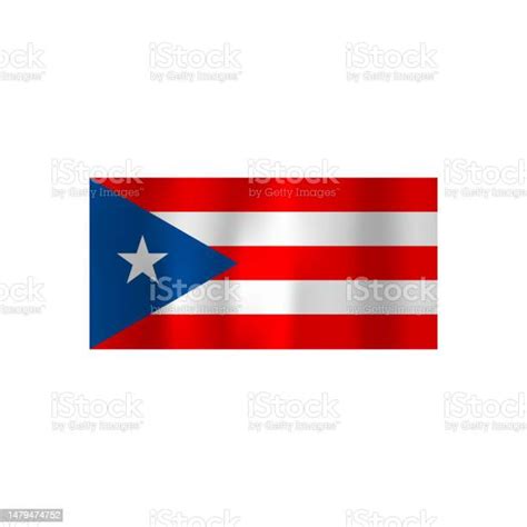 Ilustración De Ilustración De La Bandera De Puerto Rico Icono Aislado