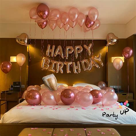 Jual Paket Happy Birthday Chrome Pink Metalik Rose Glass Shopee