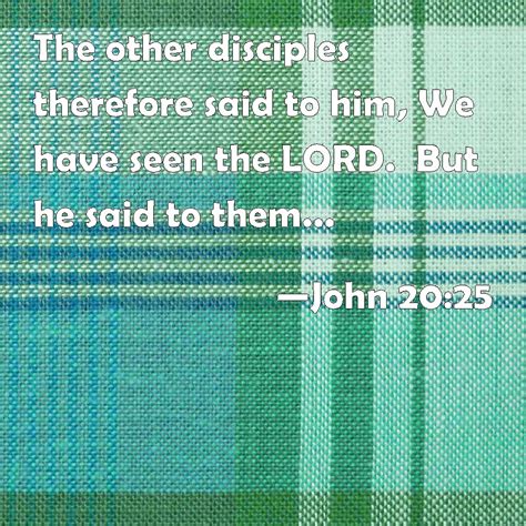 John 2025 The Other Disciples Therefore Said To Him We Have Seen The