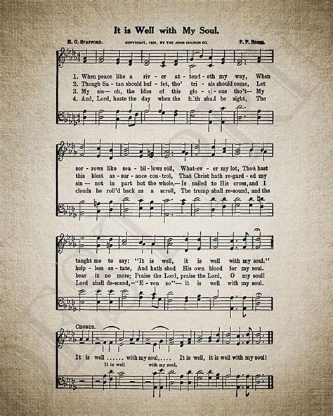 It is Well With My Soul Hymn Print Sheet Music Hymn Art - Etsy | Hymn ...