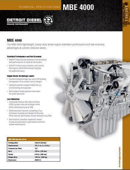 Detroit Diesel Mbe4000 Manuals Specs