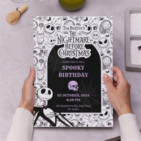 Editable Nightmare Before Christmas Birthday Invitation - Etsy