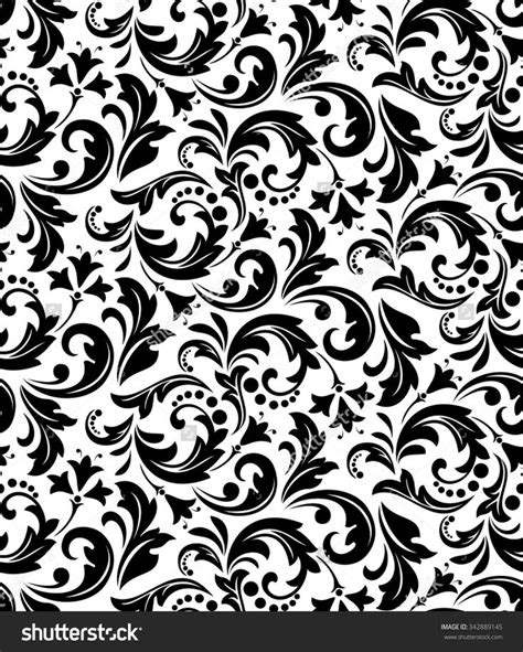 Black and White Floral Wallpaper Pattern