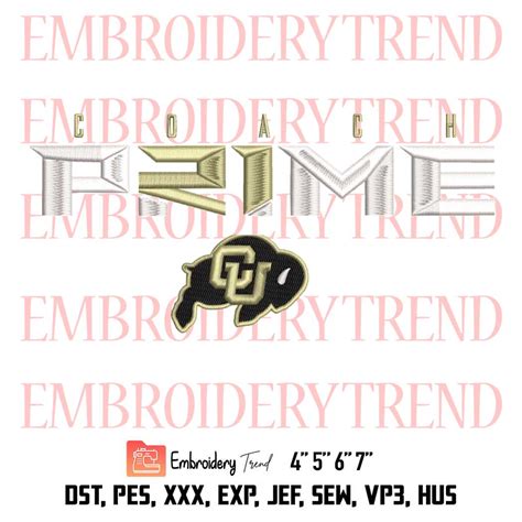 Colorado Football Embroidery, Colorado Buffaloes Embroidery, Coach ...