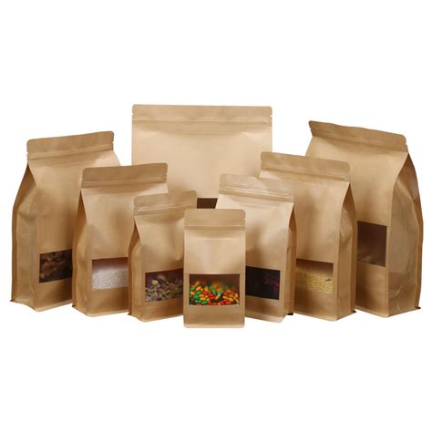 New Product Recycled Brown Stand Up Coffee Bean Bags Packaging Kraft