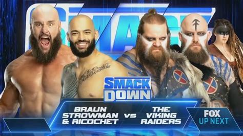 Braun Strowman Ricochet Vs The Viking Raiders WWE Smackdown 21 04