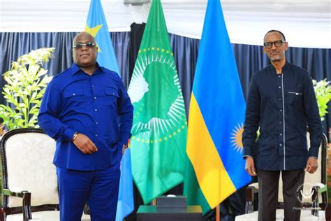 Amafoto Perezida Kagame Na Tshisekedi Baganiriye Amasaha Ubutaha