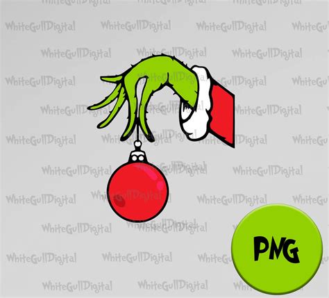 Grinch Holding Ornament PNG Grinch Png Design Grinch Christmas Design