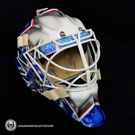 Henrik Lundqvist Unsigned Goalie Mask New York Silver Edition White