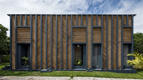 Vilela Florez Designs Bamboo House With Chevron Pattern Exterior In Brazil