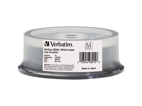 Verbatim Americas Llc M Disc Bd R Gb X Inkjet Print Pk