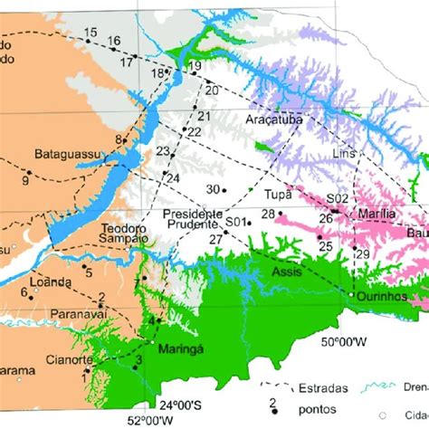 Mapa De Localização Dos Pontos De Amostragem E Das Unidades Geológicas