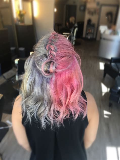 Cute Half And Half Hair Colors Split Hair Dye Hairstyles In 2020