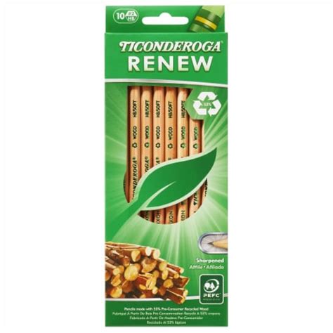 Dixon Ticonderoga Renew Recycled Wood No 2 Sharpened Pencils 10 Ct