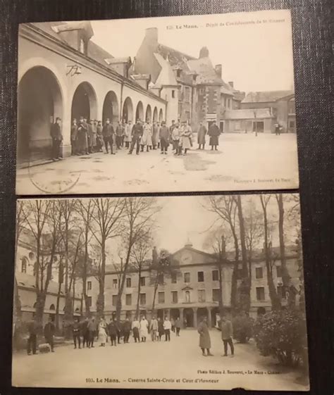 2 CARTES POSTALES Anciennes LE MANS Militaires Animées EUR 5 00