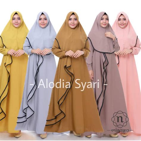 Jual Jm Alodia Syari Gamis Hijab Bahan Mosscrepe Gamis Syar I Set