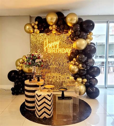 Festa Preto E Dourado 32 Ideias Surpreendentes 50th Birthday