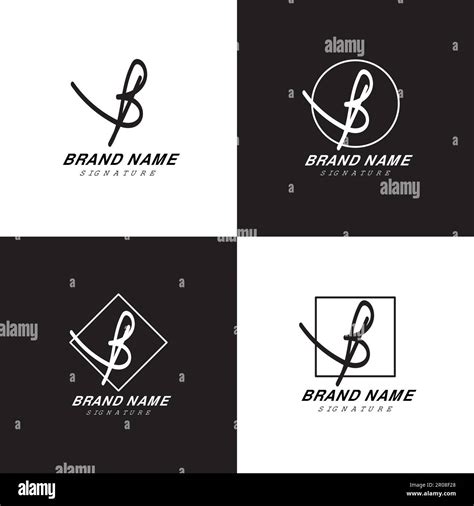 Stylish Letter B Signature Handwriting Logo Stock Vector Image Art