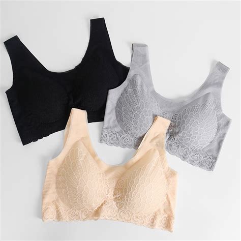 Burvogue 3pcs Sexy Lace Women Bras Seamless Invisibles Underwear