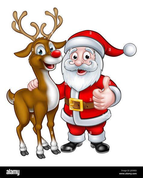 Santa Claus And His Reindeer Clipart