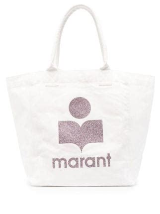 Isabel Marant Yenky Logo Print Tote Bags Neutrals Farfetch