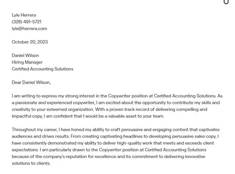 8 Copywriter Cover Letter Examples With In Depth Guidance