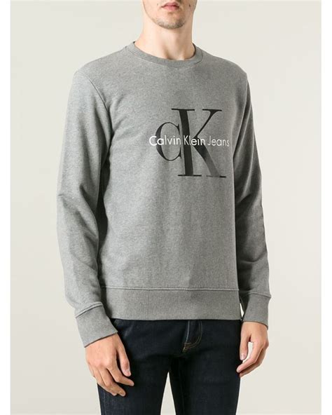 Calvin Klein Crew Neck Sweatshirt In Gray For Men Lyst