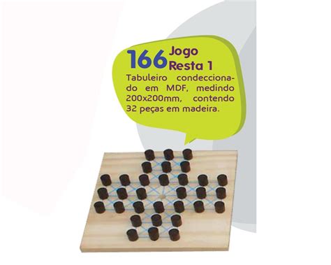 Jogo de Tabuleiro Resta Um 32 Peças 62 3281 7340 Brinkart