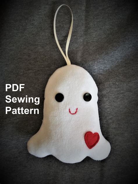 Ghost Soft Toy Pdf Sewing Pattern Tutorial Diy Ghost Softie Pattern