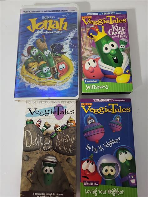 Vintage VeggieTales VHS Tape Lot Of 6 Mixed Grelly USA