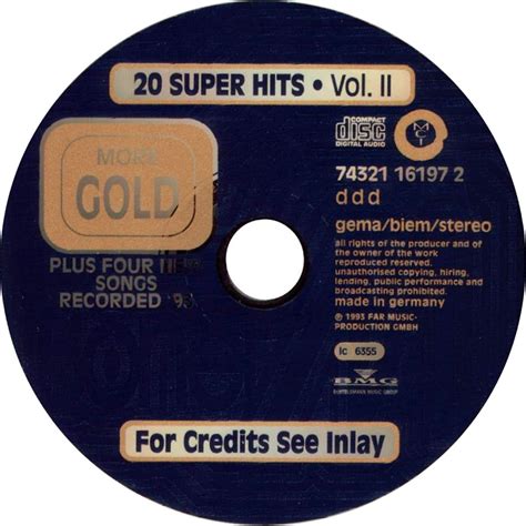 Car Tula Cd De Boney M More Gold 20 Super Hits Volume II Portada