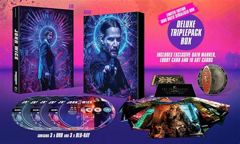 John Wick 1 2 3 Deluxe Triple Boxset Blu Ray 2019 Amazon Exclusive