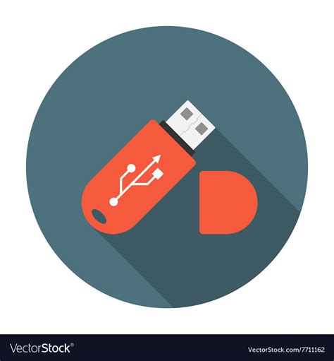 Usb Flash Drive Flat Icon Royalty Free Vector Image