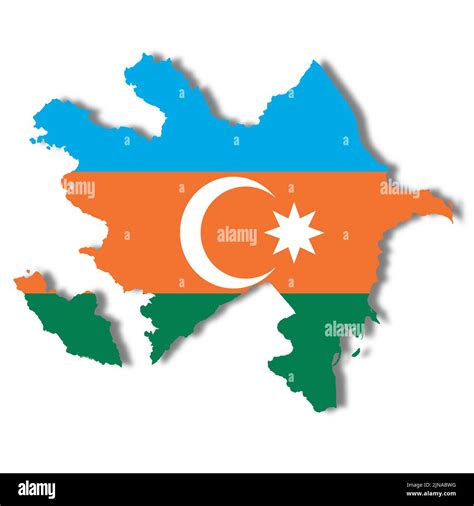 Mapa De La Bandera De Azerbaiy N Sobre Fondo Blanco D Ilustraci N Con