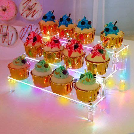 Hands Diy Cupcake Stand Tiers Cake Display Stand With Led Light