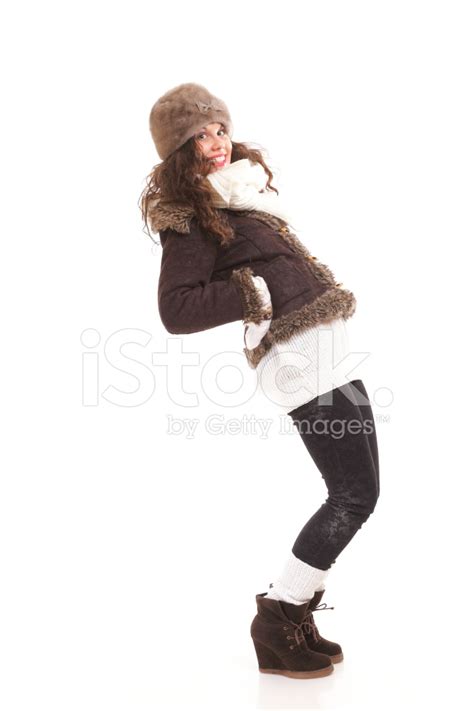 Woman In Warm Clothing Winter Fashion Stock Photo | Royalty-Free ...