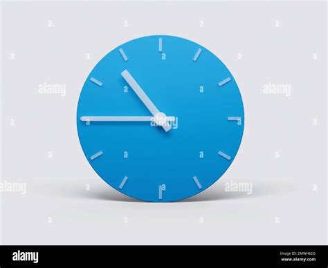 A Minimal Blue Clock Time O Clock Or Ten Forty Five On White