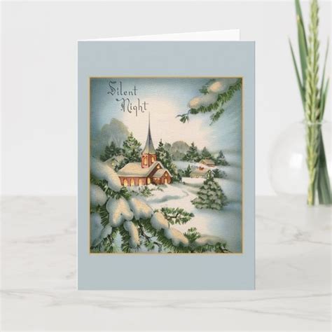 Vintage Silent Night Christmas Greeting Card Zazzle