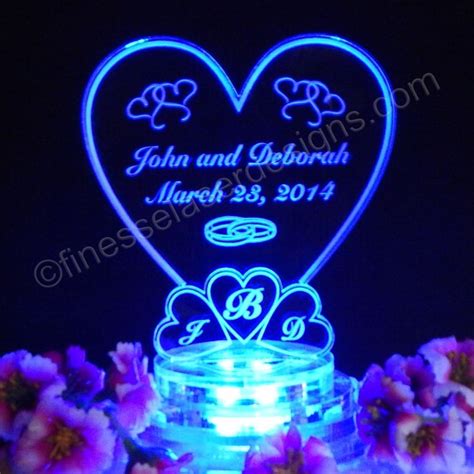 Heart Shaped Cake Toppers Lighted