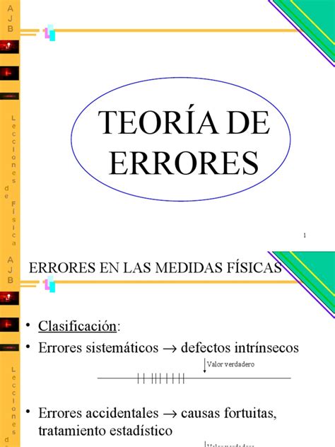 Teoria De Errores Medición Cifras Significativas