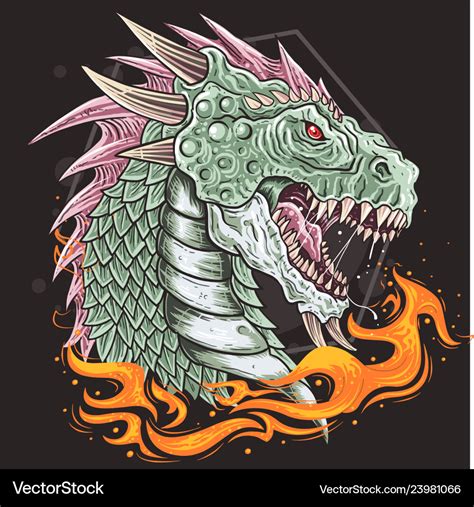 Dragon head Royalty Free Vector Image - VectorStock