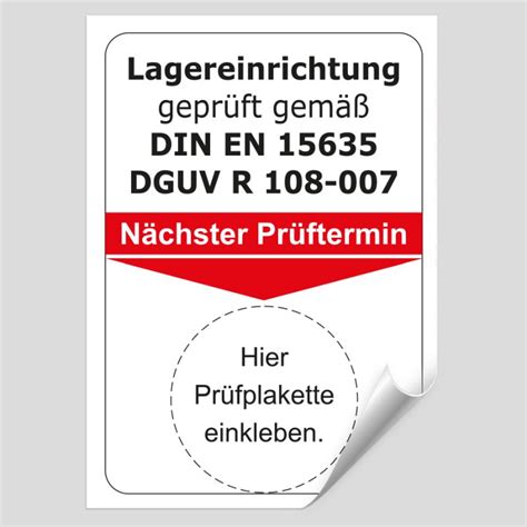 Grundplakette Lagereinrichtung Gepr Ft Gem Din En