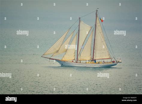 Two Masted Sailing Ship Stock Photo - Alamy