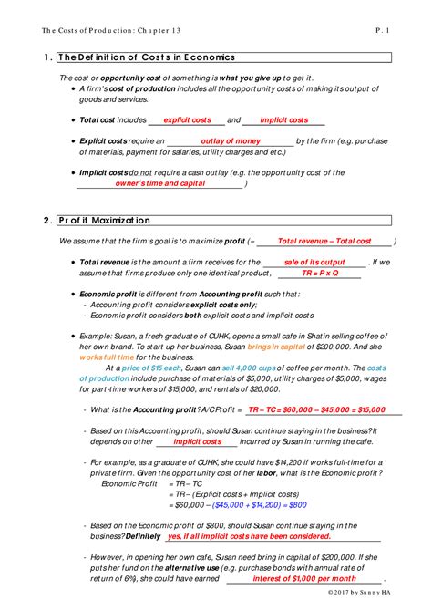 Microeconomics Chapter 13 P 1 The Costs Of Production Chapter 13 1