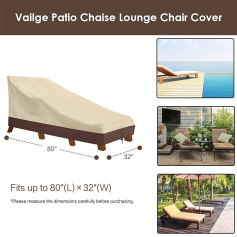 Vailge Waterproof Patio Chaise Lounge Cover D Heavy Duty Outdoor