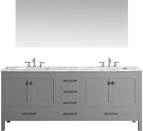 Eviva Aberdeen Inch Gray Transitional Double Sink Bathroom Vanity