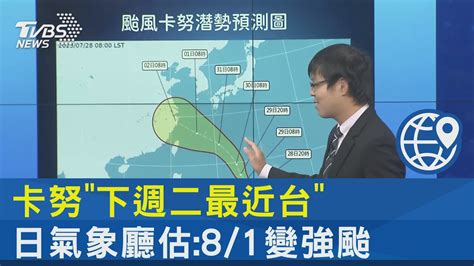 卡努「下週二最近台」 日氣象廳估81變強颱｜tvbs新聞 Internationalnewsplus Youtube