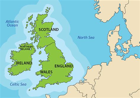 Republic of Ireland and British Isles Map 157452 Vector Art at Vecteezy