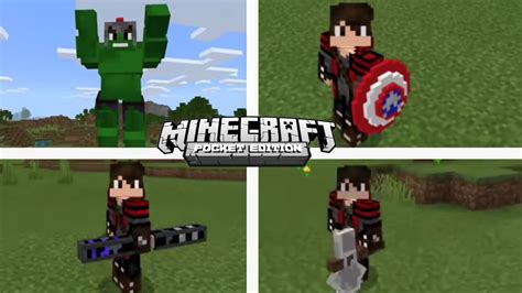 NOVO ADDON MOD DOS OS VINGADORES PARA MINECRAFT PE YouTube